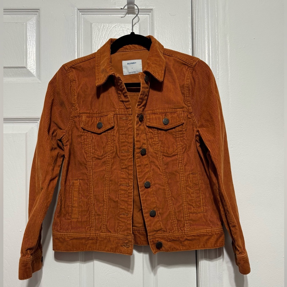 Old Navy Women's Burnt Orange  Corduroy Jean Jacket